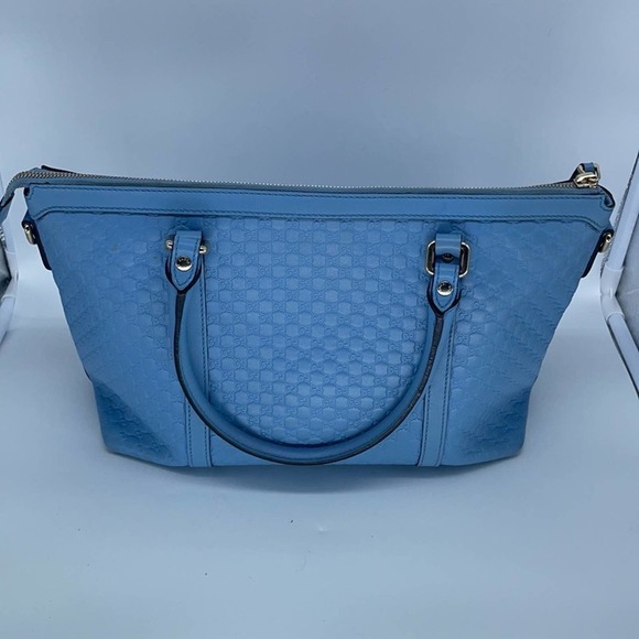 Gucci Baby blue micro guccisimma satchel bag - Picture 5 of 13